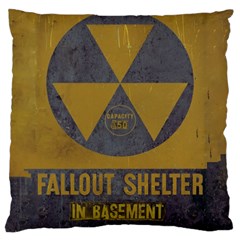 Fallout Shelter In Basement Radiation Sign Large Cushion Case (one Side) by WetdryvacsLair