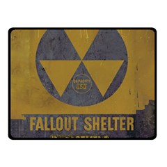 Fallout Shelter In Basement Radiation Sign Double Sided Fleece Blanket (small)  by WetdryvacsLair