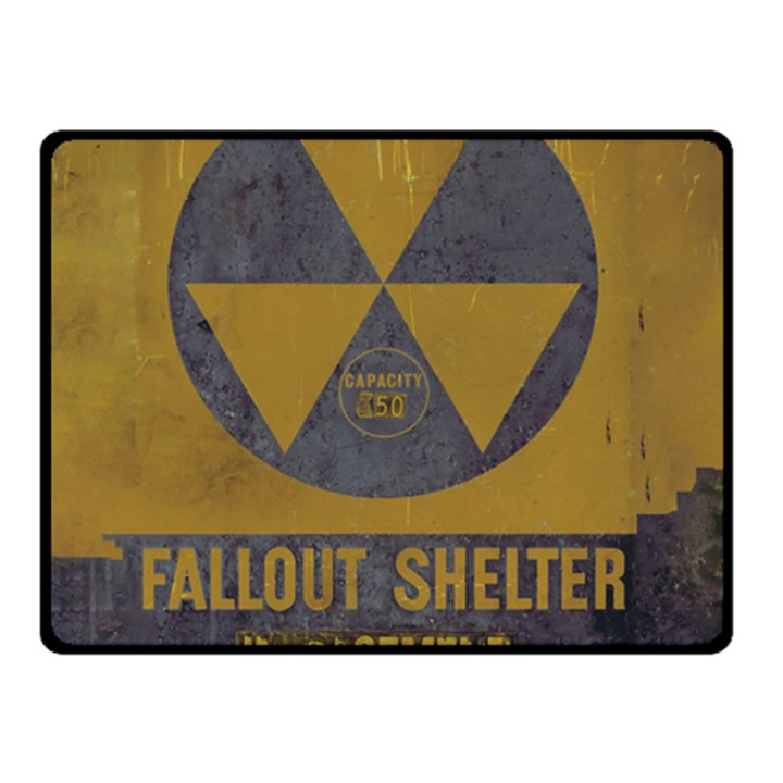 Fallout Shelter In Basement Radiation Sign Double Sided Fleece Blanket (Small) 