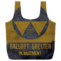 Fallout Shelter In Basement Radiation Sign Full Print Recycle Bag (xl) by WetdryvacsLair