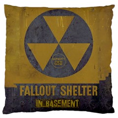 Fallout Shelter In Basement Radiation Sign Standard Flano Cushion Case (two Sides) by WetdryvacsLair