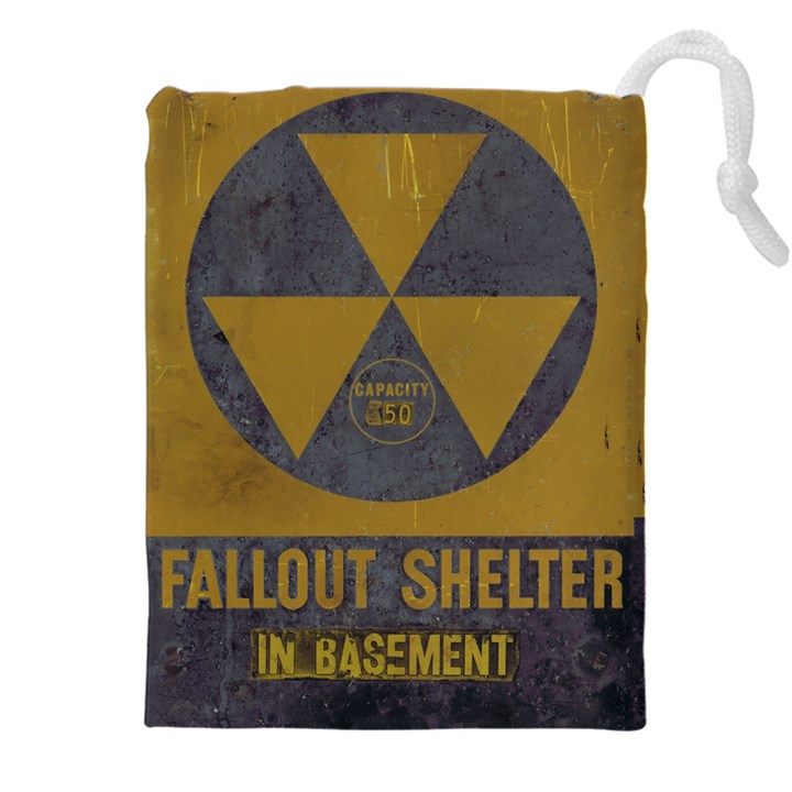 Fallout Shelter In Basement Radiation Sign Drawstring Pouch (5XL)