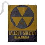 Fallout Shelter In Basement Radiation Sign Drawstring Pouch (5XL) Back