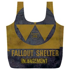 Fallout Shelter In Basement Radiation Sign Full Print Recycle Bag (xxxl) by WetdryvacsLair