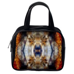 Retro Hippie Vibe Trippy Psychedelic Classic Handbag (one Side) by CrypticFragmentsDesign