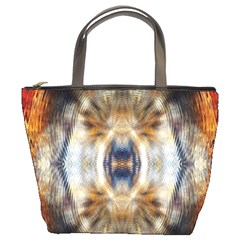 Retro Hippie Vibe Trippy Psychedelic Bucket Bag by CrypticFragmentsDesign