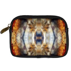 Retro Hippie Vibe Trippy Psychedelic Digital Camera Leather Case by CrypticFragmentsDesign