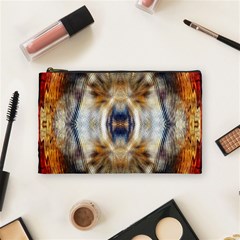 Retro Hippie Vibe Trippy Psychedelic Cosmetic Bag (medium) by CrypticFragmentsDesign