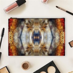 Retro Hippie Vibe Trippy Psychedelic Cosmetic Bag (large) by CrypticFragmentsDesign