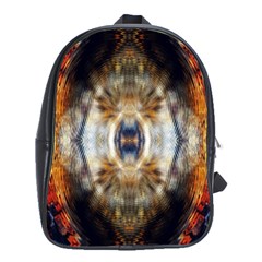 Retro Hippie Vibe Trippy Psychedelic School Bag (large) by CrypticFragmentsDesign