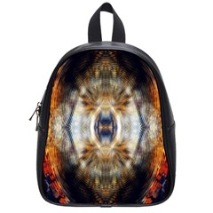 Retro Hippie Vibe Trippy Psychedelic School Bag (small) by CrypticFragmentsDesign