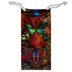 Boho Hippie Trippy Floral Pattern Jewelry Bag by CrypticFragmentsDesign