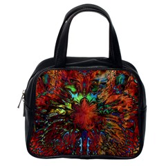 Boho Hippie Trippy Floral Pattern Classic Handbag (one Side) by CrypticFragmentsDesign