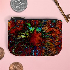 Boho Hippie Trippy Floral Pattern Mini Coin Purse by CrypticFragmentsDesign