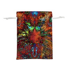 Boho Hippie Trippy Floral Pattern Lightweight Drawstring Pouch (s) by CrypticFragmentsDesign