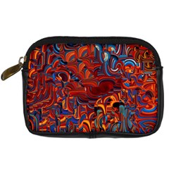 Phoenix In The Rain Abstract Pattern Digital Camera Leather Case by CrypticFragmentsDesign