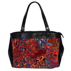 Phoenix In The Rain Abstract Pattern Oversize Office Handbag (2 Sides) by CrypticFragmentsDesign