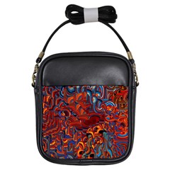 Phoenix in the Rain Abstract Pattern Girls Sling Bag