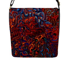 Phoenix In The Rain Abstract Pattern Flap Closure Messenger Bag (l) by CrypticFragmentsDesign