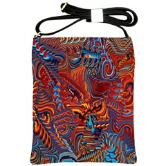 Phoenix Rising Colorful Abstract Art Shoulder Sling Bag by CrypticFragmentsDesign