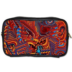 Phoenix Rising Colorful Abstract Art Toiletries Bag (one Side) by CrypticFragmentsDesign