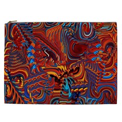 Phoenix Rising Colorful Abstract Art Cosmetic Bag (xxl) by CrypticFragmentsDesign