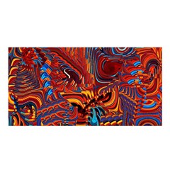 Phoenix Rising Colorful Abstract Art Satin Shawl by CrypticFragmentsDesign