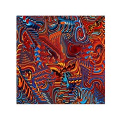 Phoenix Rising Colorful Abstract Art Small Satin Scarf (square) by CrypticFragmentsDesign