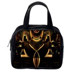 Black and Gold Abstract Line Art Pattern Classic Handbag (One Side) Front