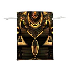 Black And Gold Abstract Line Art Pattern Lightweight Drawstring Pouch (m) by CrypticFragmentsDesign