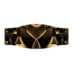 Black And Gold Abstract Line Art Pattern Stretchable Headband by CrypticFragmentsDesign