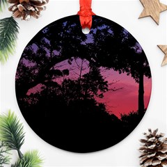 Sunset Landscape High Contrast Photo Ornament (round) by dflcprintsclothing