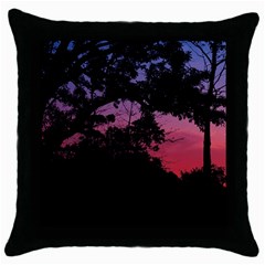 Sunset Landscape High Contrast Photo Throw Pillow Case (black) by dflcprintsclothing