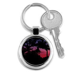 Sunset Landscape High Contrast Photo Key Chain (round) by dflcprintsclothing