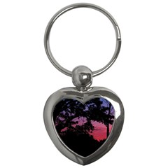 Sunset Landscape High Contrast Photo Key Chain (heart) by dflcprintsclothing