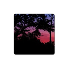 Sunset Landscape High Contrast Photo Square Magnet