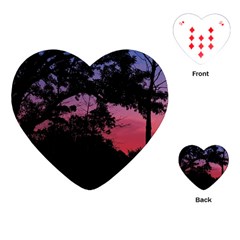 Sunset Landscape High Contrast Photo Playing Cards Single Design (heart)