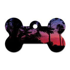 Sunset Landscape High Contrast Photo Dog Tag Bone (two Sides) by dflcprintsclothing