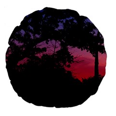 Sunset Landscape High Contrast Photo Large 18  Premium Flano Round Cushions by dflcprintsclothing