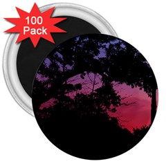 Sunset Landscape High Contrast Photo 3  Magnets (100 Pack)