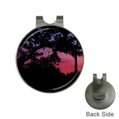 Sunset Landscape High Contrast Photo Hat Clips With Golf Markers