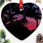 Sunset Landscape High Contrast Photo Heart Ornament (Two Sides) Front