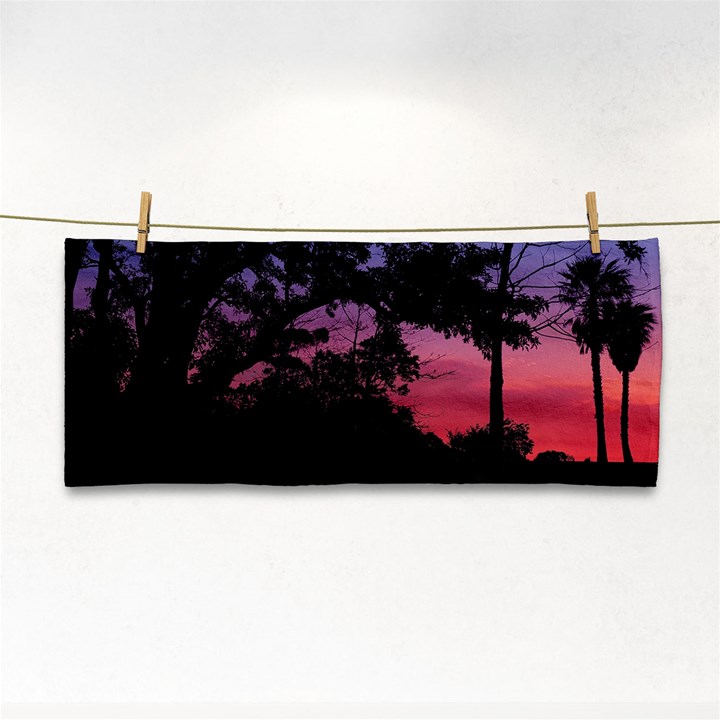 Sunset Landscape High Contrast Photo Hand Towel