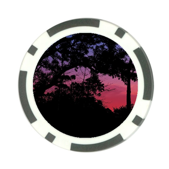 Sunset Landscape High Contrast Photo Poker Chip Card Guard (10 pack)