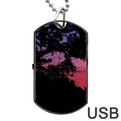 Sunset Landscape High Contrast Photo Dog Tag Usb Flash (two Sides)