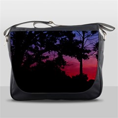 Sunset Landscape High Contrast Photo Messenger Bag by dflcprintsclothing