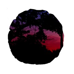 Sunset Landscape High Contrast Photo Standard 15  Premium Round Cushions by dflcprintsclothing