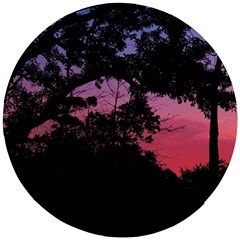 Sunset Landscape High Contrast Photo Wooden Puzzle Round by dflcprintsclothing