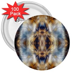 Retro Hippie Vibe Psychedelic Silver 3  Buttons (100 Pack)  by CrypticFragmentsDesign