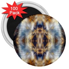 Retro Hippie Vibe Psychedelic Silver 3  Magnets (100 Pack)